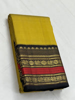 Load image into Gallery viewer, Classic Yellow &amp; Black 2gm Zari Kanchipuram Handloom Silk Saree SS25630
