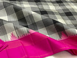 Load image into Gallery viewer, Classic Black &amp; White Checks Deep Pink 1gm Zari Elegance Kanchipuram Handloom Silk Saree SS24713
