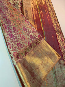 Classic Rose Gold Bridal Elegance Kanchipuram Handloom Silk Saree SS26293