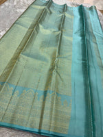 Load image into Gallery viewer, Classic Sky Blue Kanchipuram Handloom Silk Saree SS26218
