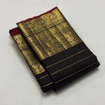 Load image into Gallery viewer, Classic Charcoal Black 2gm Vintage Zari Elegance Kanchipuram Handloom Silk Saree SS26915
