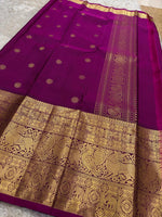 Load image into Gallery viewer, Classic Royal Blue &amp; Vadamalli Kanchipuram Handloom Silk Saree SS26836
