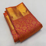 Load image into Gallery viewer, Classic Orange Pink Bridal 1gm Zari Elegance Kanchipuram Handloom Silk Saree SS23678
