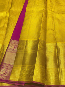 Classic Gold & Vadamalli Brocade 2gm Zari Bridal Elegance Kanchipuram Handloom Silk Saree SS24381