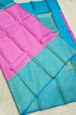 Load image into Gallery viewer, Classic Fuchsia Pink &amp; Sky Blue 1gm Zari Kanchipuram Handloom Silk Saree SS25800

