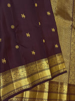 Load image into Gallery viewer, Classic Dark Espresso Brown 2gm Zari Vintage Elegance Kanchipuram Handloom Silk Saree SS27663
