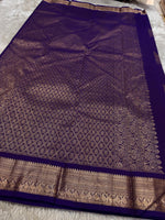Load image into Gallery viewer, Classic Bluish Violet Kanchipuram Handloom Silk Saree SS26080
