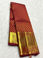 Load image into Gallery viewer, Classic Brick Red 2gm Zari Bridal Elegance Kanchipuram Handloom Silk Saree SS25295
