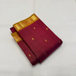 Load image into Gallery viewer, Classic Maroon &amp; Mustard 1gm Zari Elegance Kanchipuram Handloom Silk Saree SS25191
