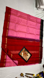 Load image into Gallery viewer, Classic Pink &amp; Chilli Red Elegance Kanchipuram Handloom Silk Saree SS25314
