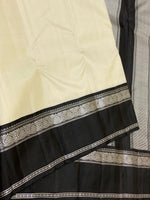 Load image into Gallery viewer, Classic Cream &amp; Black Kanchipuram Handloom Silk Saree SS26333
