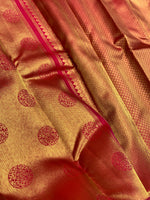 Load image into Gallery viewer, Classic Crimson Red 2gm Zari Bridal Elegance Kanchipuram Handloom Silk Saree SS28326
