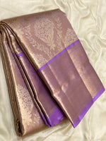 Load image into Gallery viewer, Pastel Lavender 2gm Zari Brocade Tissue Bridal Elegance Kanchipuram Handloom Silk Saree SS26664
