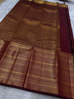 Load image into Gallery viewer, Classic Burgundy Elegance Kanchipuram Handloom Silk Saree SS24524
