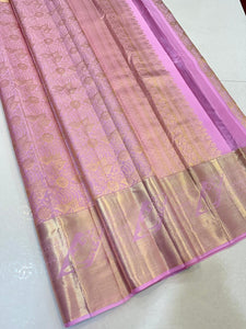 Pastel Lilac Elegance Kanchipuram Handloom Silk Saree SS24691