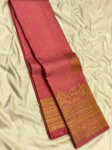 Classic Rose 2gm Zari Bridal Elegance Kanchipuram Handloom Silk Saree SS24516