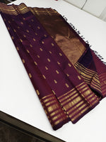 Load image into Gallery viewer, Classic Plum 2gm Zari Kanchipuram Handloom Silk Saree SS25637

