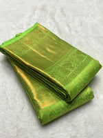 Load image into Gallery viewer, Classic Lime Green 2gm Zari Bridal Elegance Kanchipuram Handloom Silk Saree SS27881
