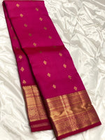 Load image into Gallery viewer, Classic Deep Pink 1gm Zari Elegance Kanchipuram Handloom Silk Saree SS23470
