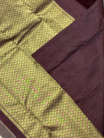 Load image into Gallery viewer, Classic Cream &amp; Coffee Brown 2gm Zari Kanchipuram Handloom Silk Saree SS25851
