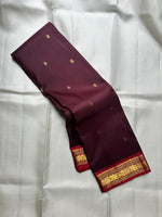 Load image into Gallery viewer, Classic Coffee Brown &amp; Garnet Red Elegance Kanchipuram Handloom Silk Saree SS27369
