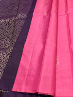 Load image into Gallery viewer, Classic Pink &amp; Plum 1gm Zari Elegance Kanchipuram Handloom Silk Saree SS23548
