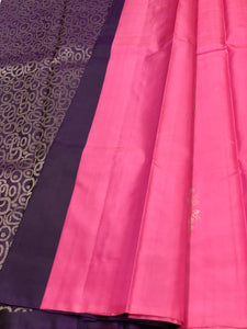 Classic Pink & Plum 1gm Zari Elegance Kanchipuram Handloom Silk Saree SS23548