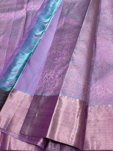 Classic Lavender 2gm Antique Zari Bridal Elegance Kanchipuram Handloom Silk Saree SS25322