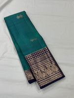 Load image into Gallery viewer, Classic Jade Green 1gm Zari Plain Butta Elegance Kanchipuram Handloom Silk Saree SS23692
