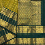Load image into Gallery viewer, Classic Moss Green &amp; Bottle Green Elegance Kanchipuram Handloom Silk Saree SS28583
