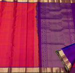 Load image into Gallery viewer, Classic Dark Rose &amp; Purple 1gm Zari Elegance Kanchipuram Handloom Silk Saree SS24734
