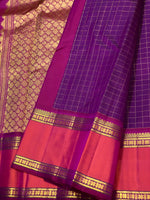 Load image into Gallery viewer, Classic Violet &amp; Rose Red 2gm Zari Kanchipuram Handloom Silk Saree SS26245
