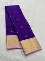 Load image into Gallery viewer, Classic Violet &amp; Pink 2gm Zari Elegance Kanchipuram Handloom Silk Saree SS24473
