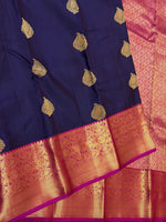 Load image into Gallery viewer, Classic Navy Blue &amp; Deep Pink 1gm Zari Elegance Kanchipuram Handloom Silk Saree SS28073
