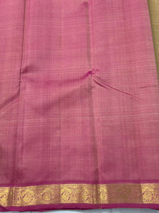 Classic Sand Beige & Deep Pink 2gm Zari Kanchipuram Handloom Silk Saree SS26012