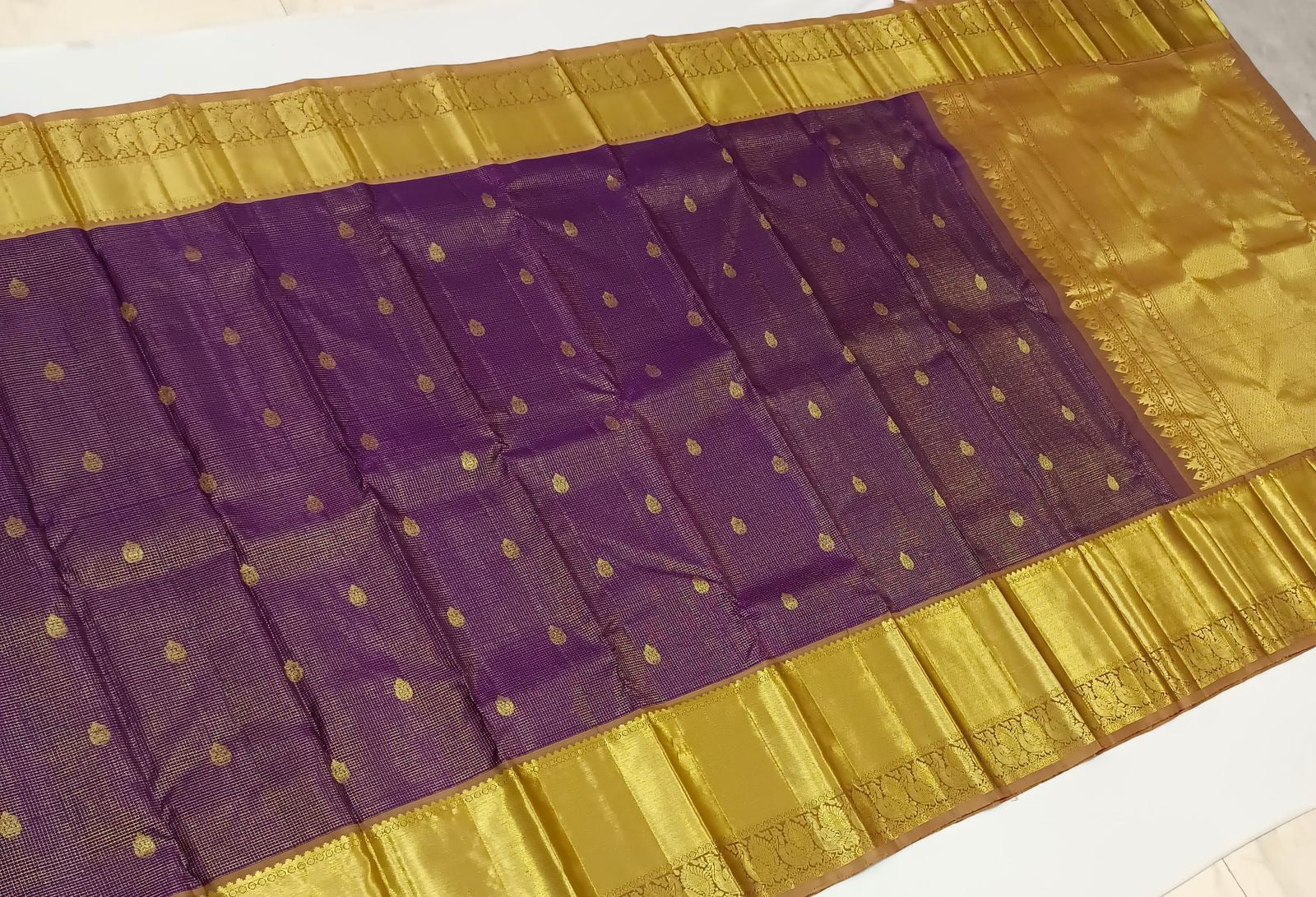 Classic Vadamalli Purple 2gm Zari Vaira Oosi Bridal Elegance Kanchipuram Handloom Silk Saree SS24462