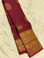 Load image into Gallery viewer, Classic Maroon 2gm Zari Bridal Elegance Kanchipuram Handloom Silk Saree SS24519
