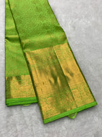Load image into Gallery viewer, Classic Lime Green 2gm Zari Bridal Elegance Kanchipuram Handloom Silk Saree SS27881
