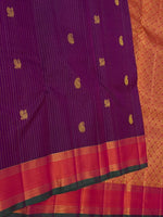 Load image into Gallery viewer, Classic Berry Pink &amp; Burnt Orange 2gm Zari Pearl strips Elegance Kanchipuram Handloom Silk Saree SS28568

