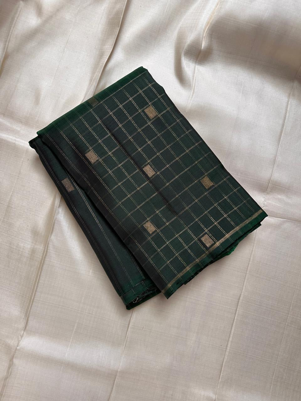 Classic Pine Green 4 gm Gold & Silver Kanchipuram Handloom Silk Saree SS26088