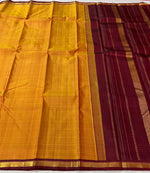 Load image into Gallery viewer, Mustard Orange &amp; Maroon 2gm Zari Bridal Elegance Kanchipuram Handloom Silk Saree SS23761
