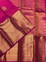 Load image into Gallery viewer, Classic Deep Pink 2gm Zari Elegance Kanchipuram Handloom Silk Saree SS24393
