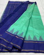 Load image into Gallery viewer, Classic Aqua &amp; Royal Blue 1gm Zari Korvai Bridal Elegance Kanchipuram Handloom Silk Saree SS23633
