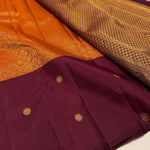 Load image into Gallery viewer, Classic Orange &amp; Maroon 2gm Zari Elegance Kanchipuram Handloom Silk Saree SS24221
