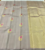 Load image into Gallery viewer, Classic Pastel Cocoa 2gm Zari Elegance Kanchipuram Handloom Silk Saree SS25265
