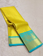 Load image into Gallery viewer, Classic Gold &amp; Sky Blue 2gm Zari Bridal Elegance Kanchipuram Handloom Silk Saree SS27551
