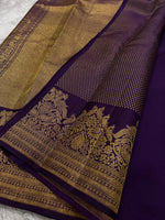 Load image into Gallery viewer, Classic Plum Kanchipuram Handloom Silk Saree SS26221
