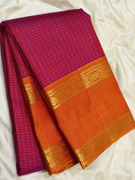 Load image into Gallery viewer, Classic Deep Pink &amp; Orange 2gm Zari Elegance Kanchipuram Handloom Silk Saree SS28564
