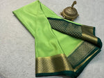 Load image into Gallery viewer, Classic Pastel Green Elegance Mysore Silk Saree SS24641
