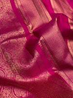 Load image into Gallery viewer, Classic Ruby Pink 2gm Zari Bridal Elegance Kanchipuram Handloom Silk Saree SS28199

